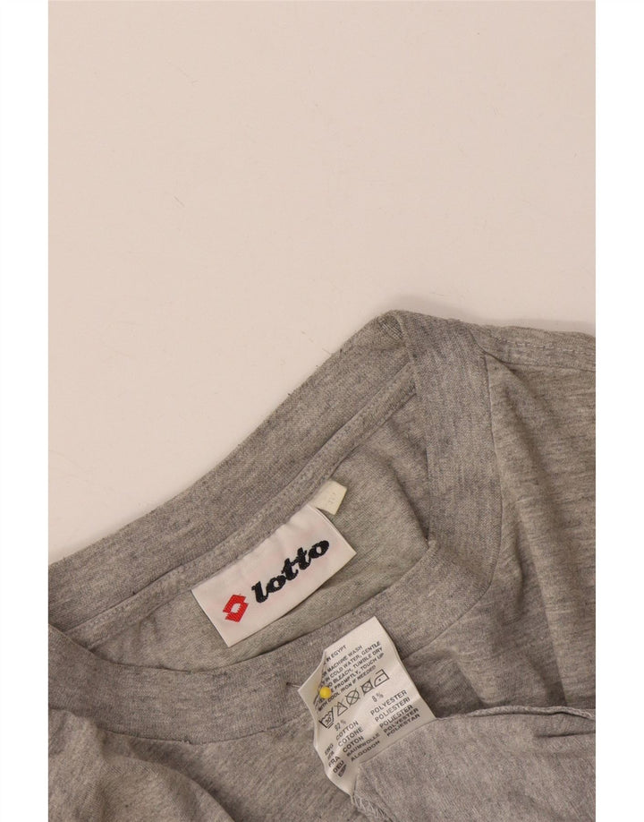 T-shirt grafica da uomo Lotto Top in cotone grigio medio