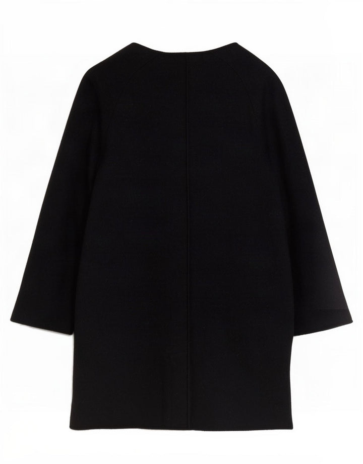 MINT VELVET Womens Open Overcoat UK 14 Large Black Polyamide