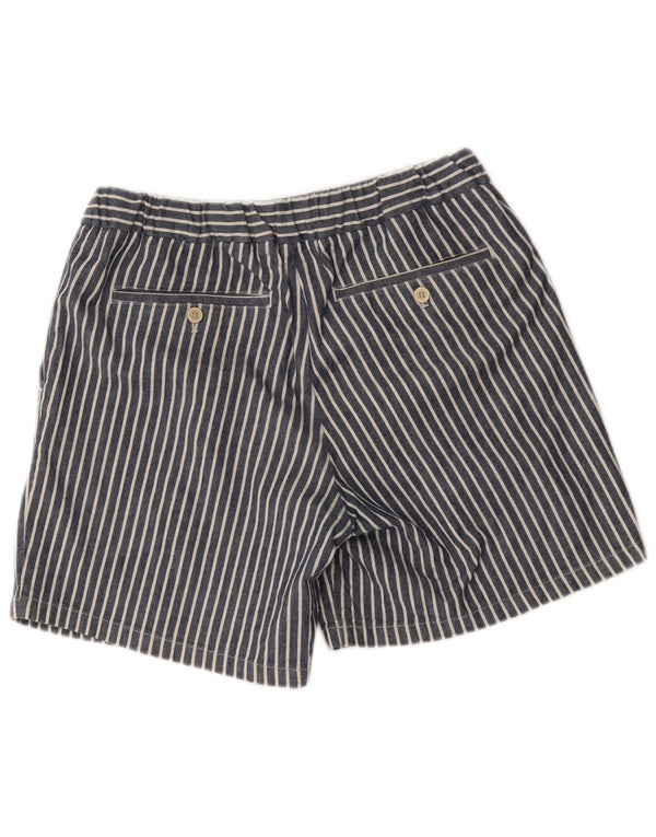 Zara Mens Sport Shorts Large W34 Blue Striped Cotton