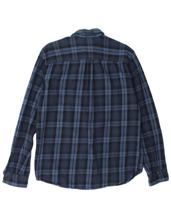 Jack & Jones Mens Flannel Shirt Large Blue Check Cotton