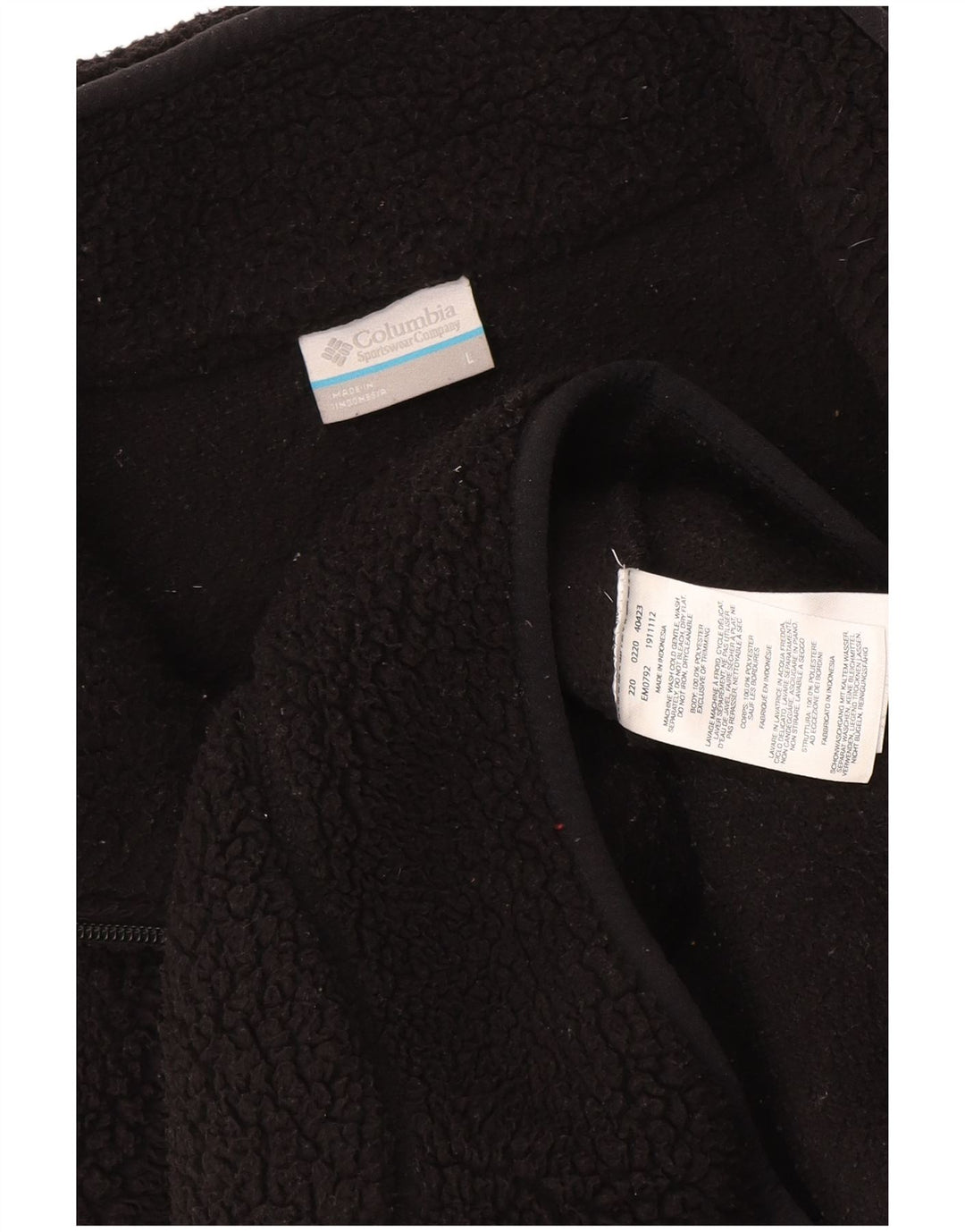 Columbia Mens Fleece Jacket UK 40 Large Black Polyester