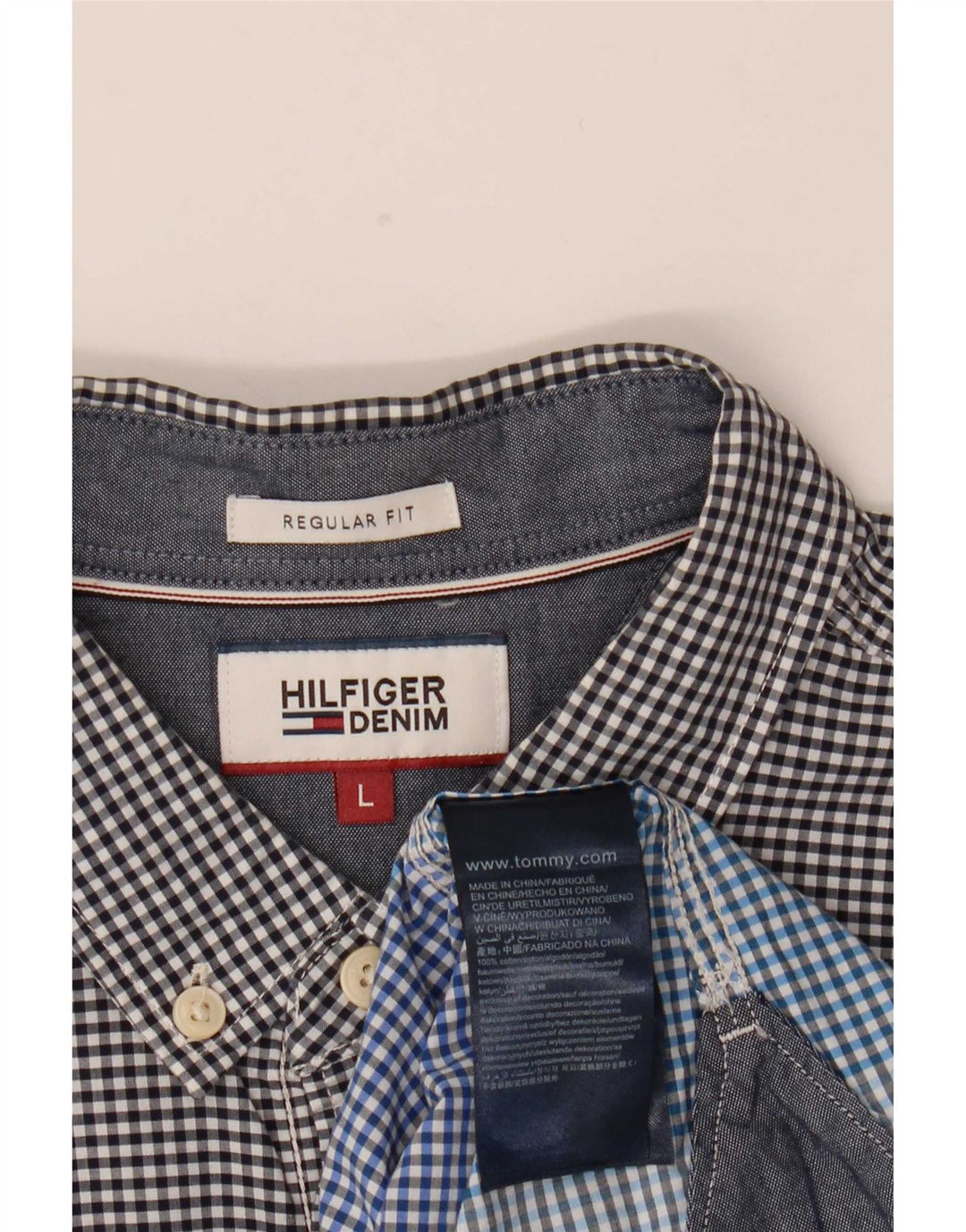 Cămașă pentru bărbați Tommy Hilfiger, cu tăiere obișnuită, mare, albastră, din bumbac