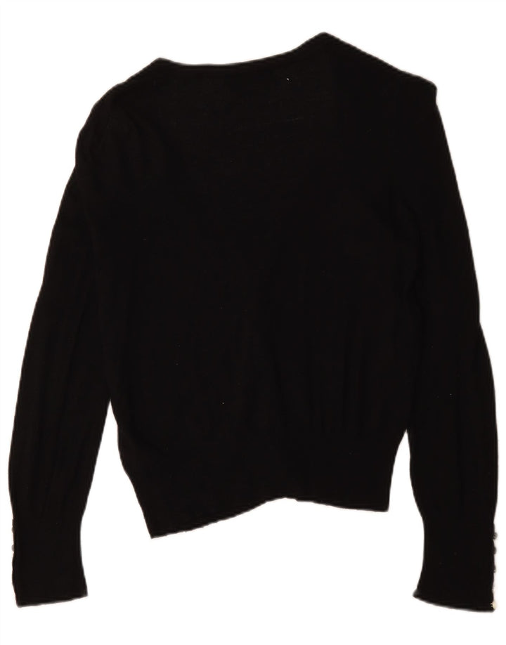 Marks & Spencer Womens Cardigan Sweater UK 12 Medium Black Viscose