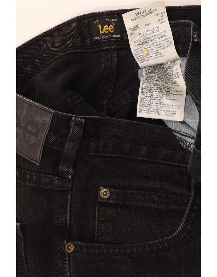 Lee Mens Brooklyn Straight Jeans W40 L32 Black Cotton