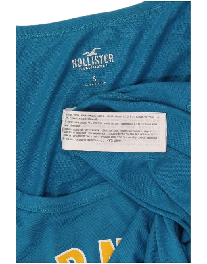 HOLLISTER Mens Graphic Vest Top Small Blue Cotton