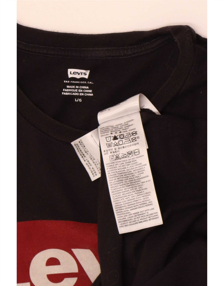 T-shirt grafica da uomo Levi's Top grande in cotone nero