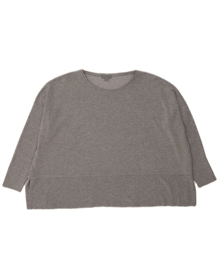 Cos Dame Oversized Top Langærmet UK 14 Medium Grey Flecked Viscose
