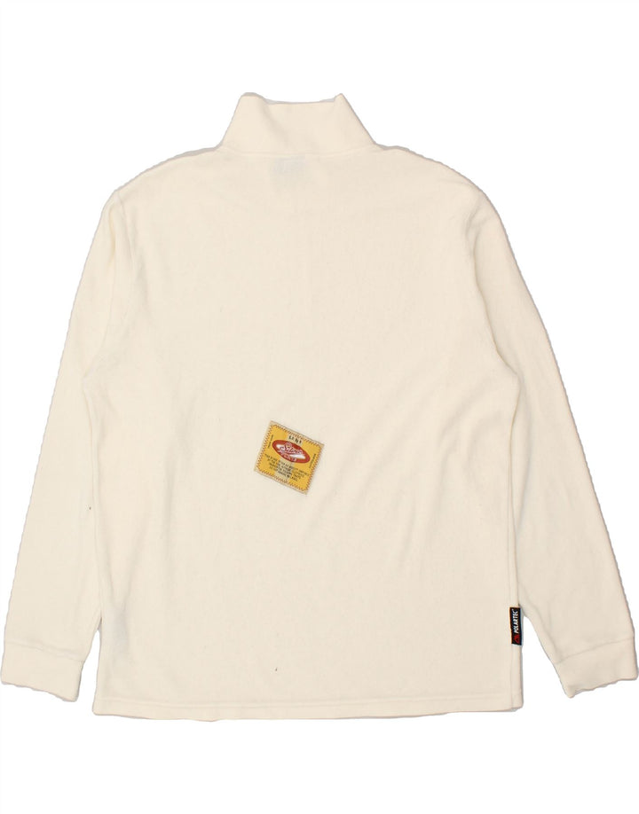 INVICTA Mens Zip Neck Fleece Jumper Large Off White Polyester | Vintage Invicta | Thrift | Second-Hand Invicta | Used Clothing | Messina Hembry 