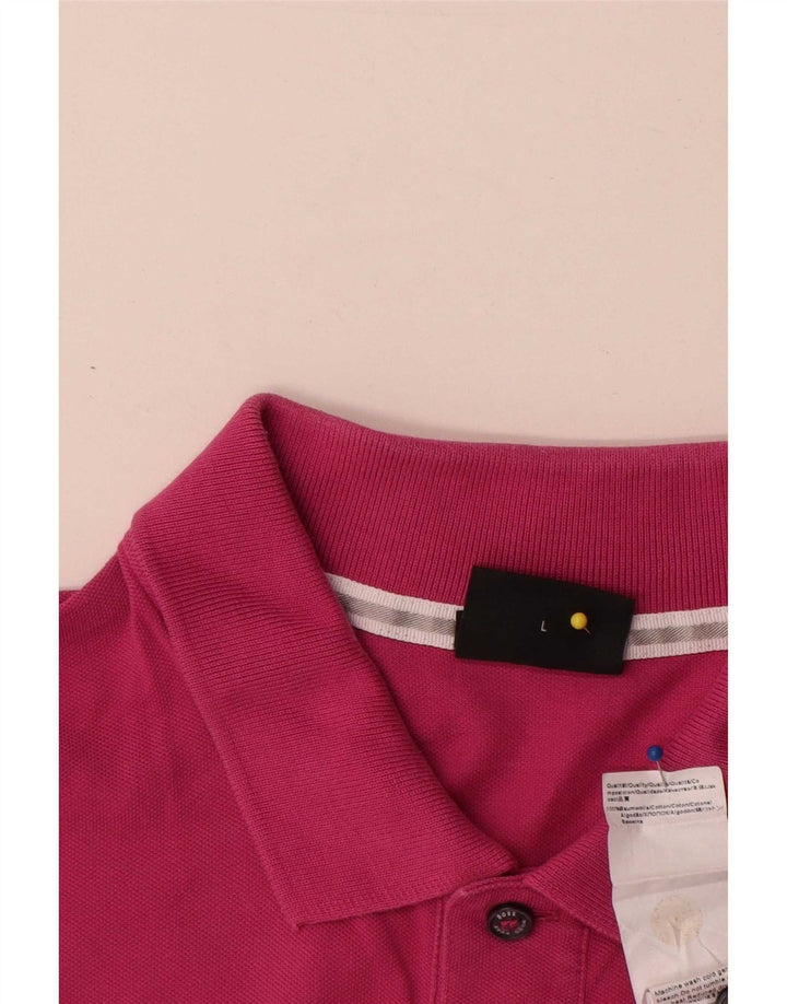 Hugo Boss Mens Polo Shirt Large Pink Cotton
