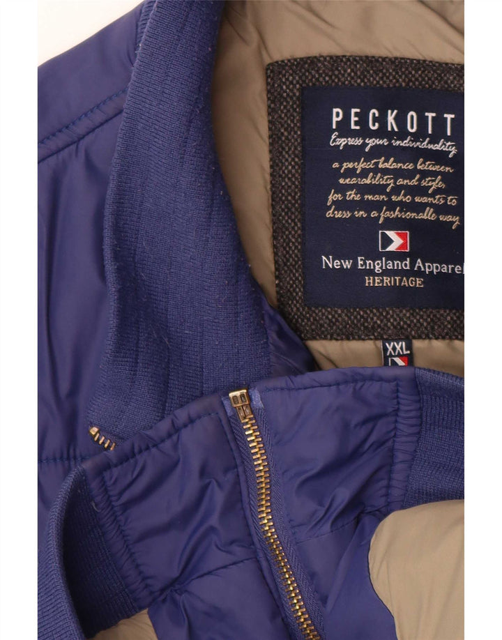 Peckott Mens Padded Jacket UK 44 2XL Navy Blue Polyamide