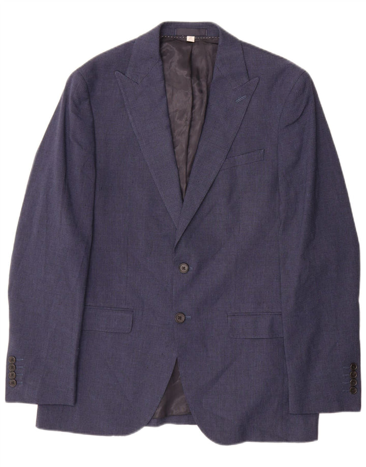 Marks & Spencer Chaqueta tipo blazer de 2 botones para hombre UK 38 Azul medio Pata de gallo