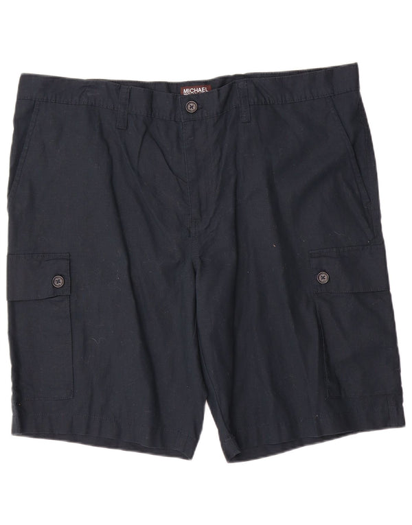 Pantaloncini cargo da uomo Michael Kors W40 XL Lino blu navy
