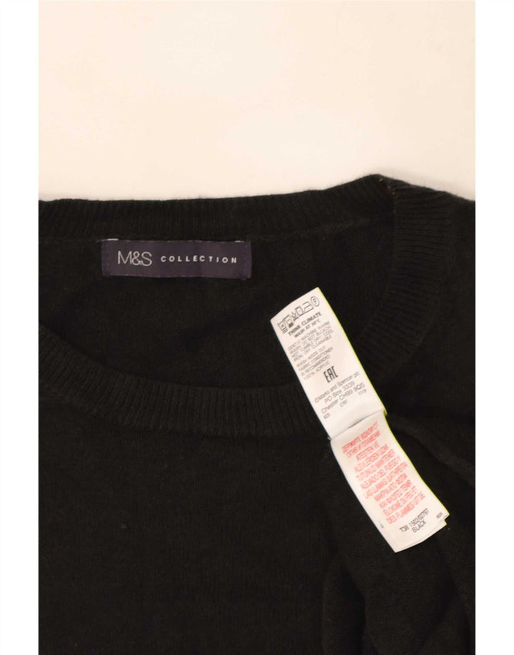 Marks & Spencer Womens Oversized Crew Neck Jumper Sweater UK 16 Large Black