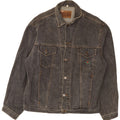 Vintage Mens Denim Jacket UK 40 Large Grey Cotton