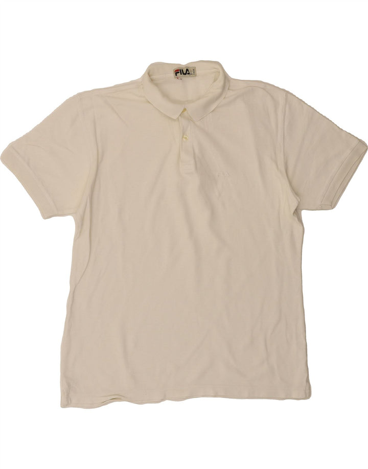 FILA Mens Polo Shirt IT 50 Medium White Cotton Vintage Fila and Second-Hand Fila from Messina Hembry 
