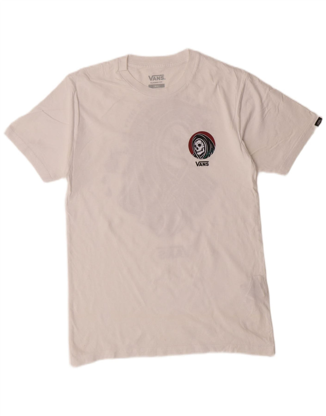 VANS Mens Classic Fit Graphic T-Shirt Top Small White Cotton