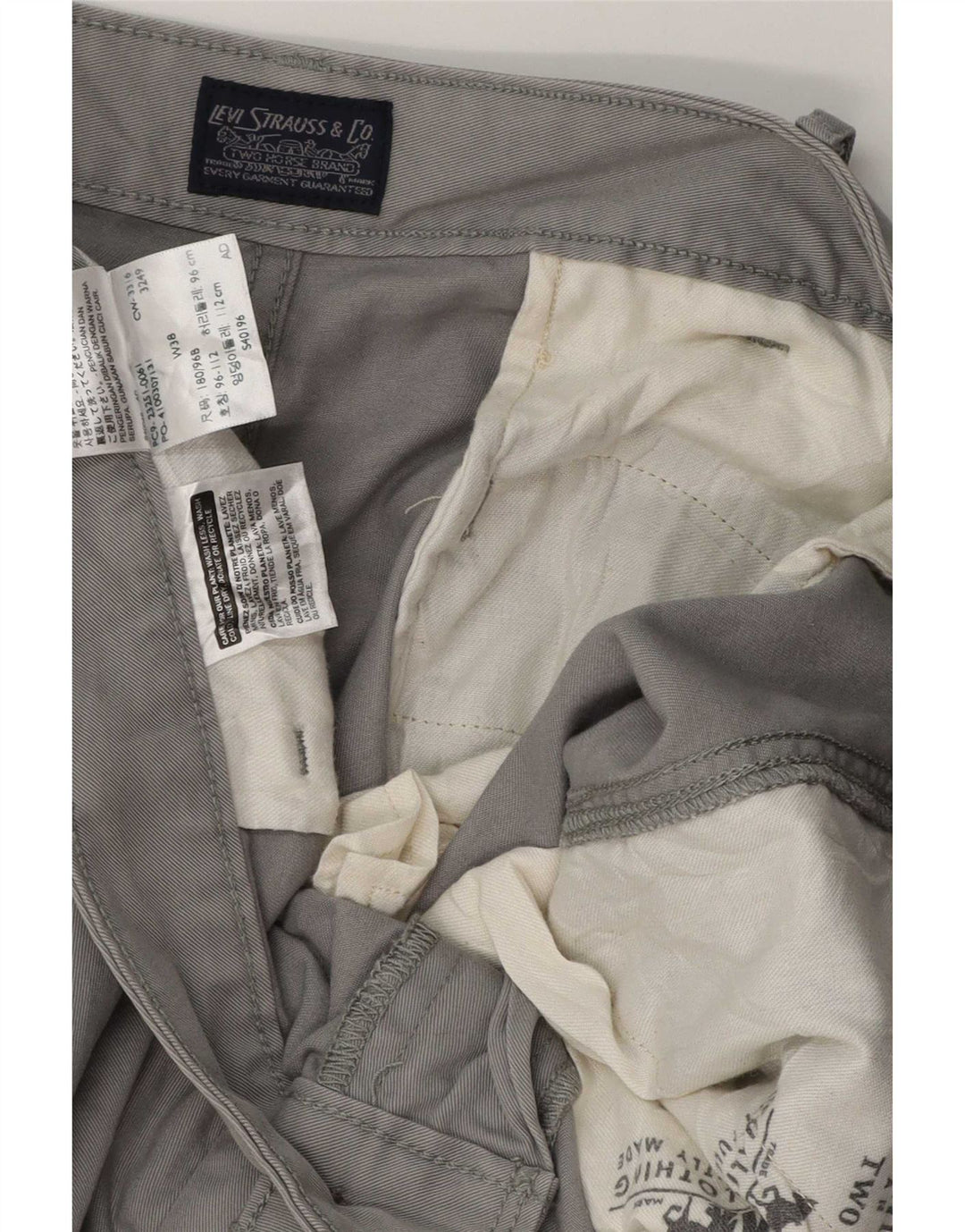 Levi's Mens Cargo Shorts W38 XL Grey Cotton