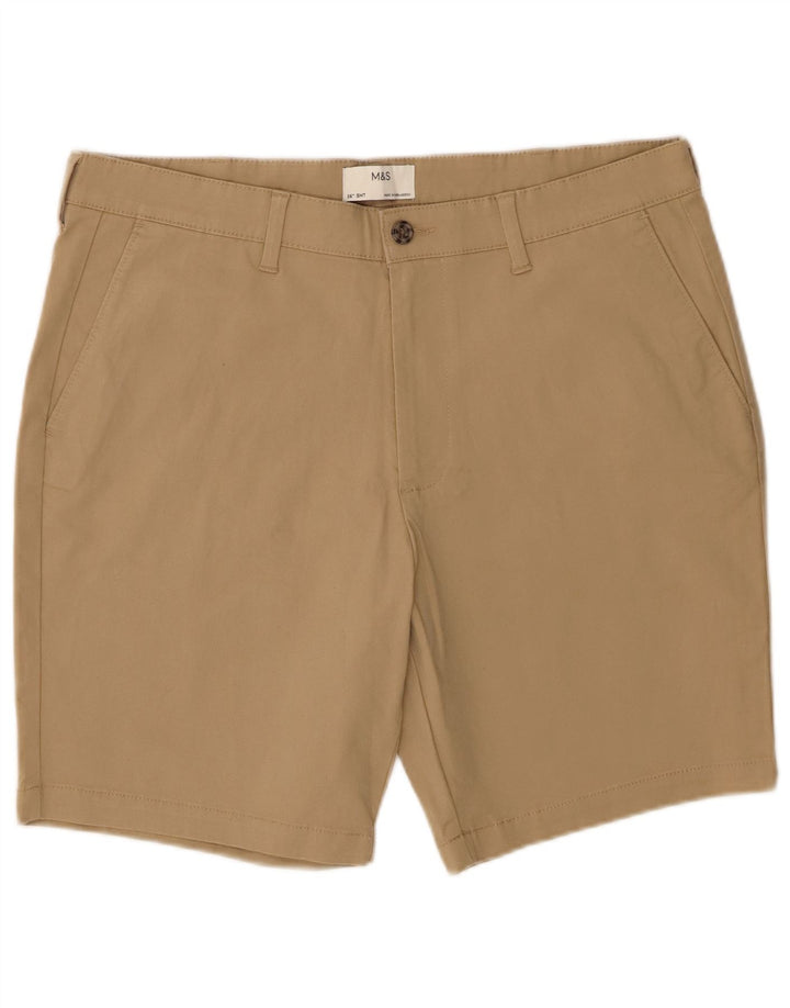 Marks & Spencer Mens Chino Shorts W36 Large Beige Cotton
