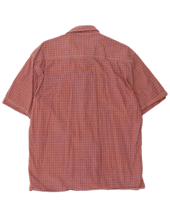 WRANGLER Mens Short Sleeve Shirt XL Red Check Cotton