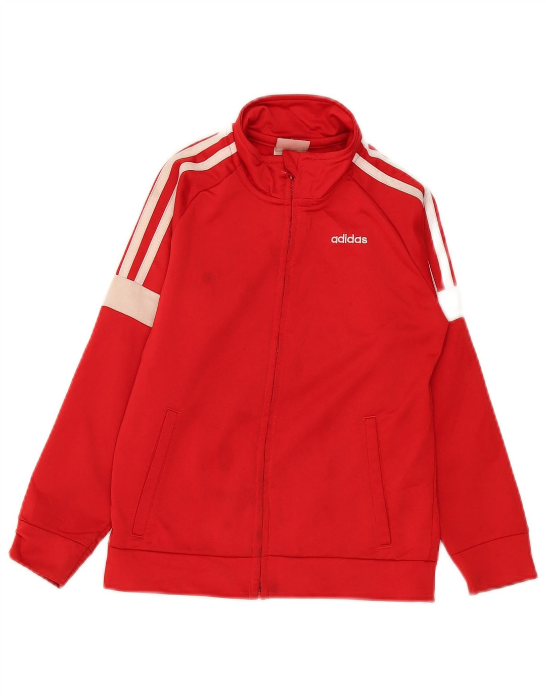 Adidas Jungen-Trainingsanzug-Top-Jacke, 6–7 Jahre, rotes Farbblockdesign