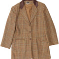 Luisa Spagnoli Dame 3-knaps blazerjakke IT 46 Large Beige Houndstooth
