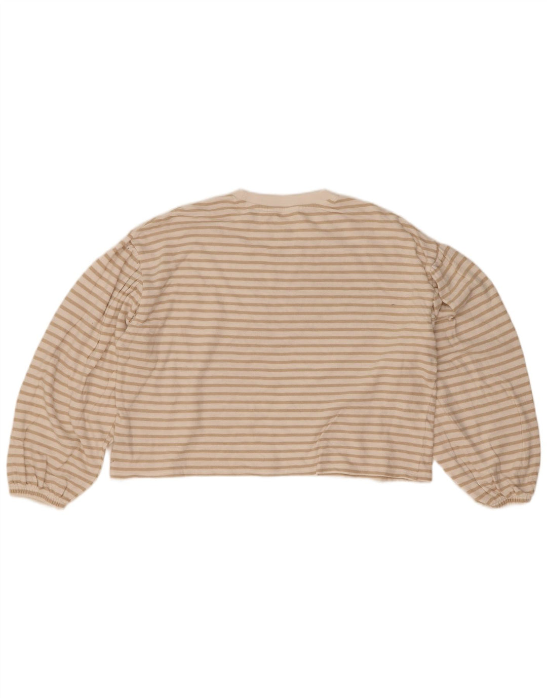 Marks & Spencer Girls Oversized Top Long Sleeve 13-14 Years Beige Striped