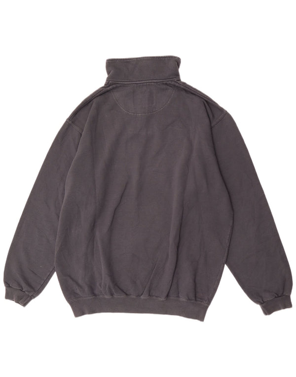 Champion Mens Zip Neck Sweatshirt Jumper 2XL Grey Cotton