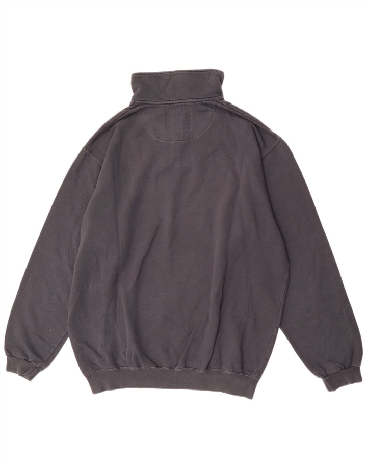 Champion Mens Zip Neck Sweatshirt Jumper 2XL Grey Cotton