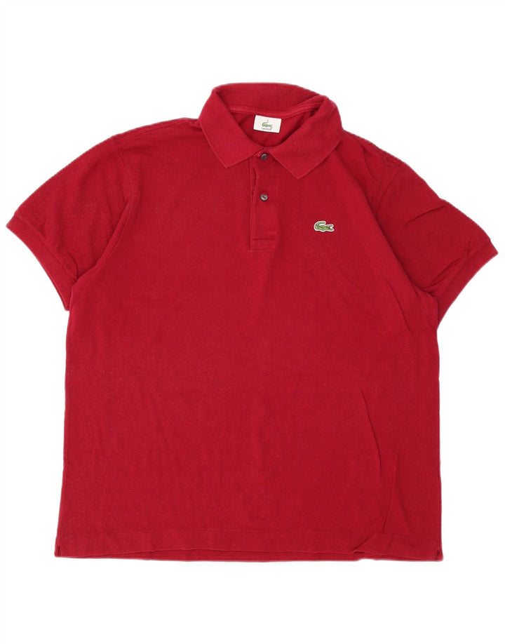 LACOSTE Mens Polo Shirt Size 6 XL Maroon Cotton