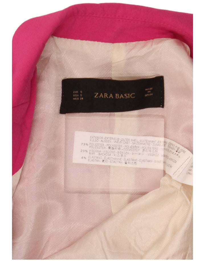 Giacca blazer a 1 bottone da donna Zara UK 10 piccola poliestere rosa