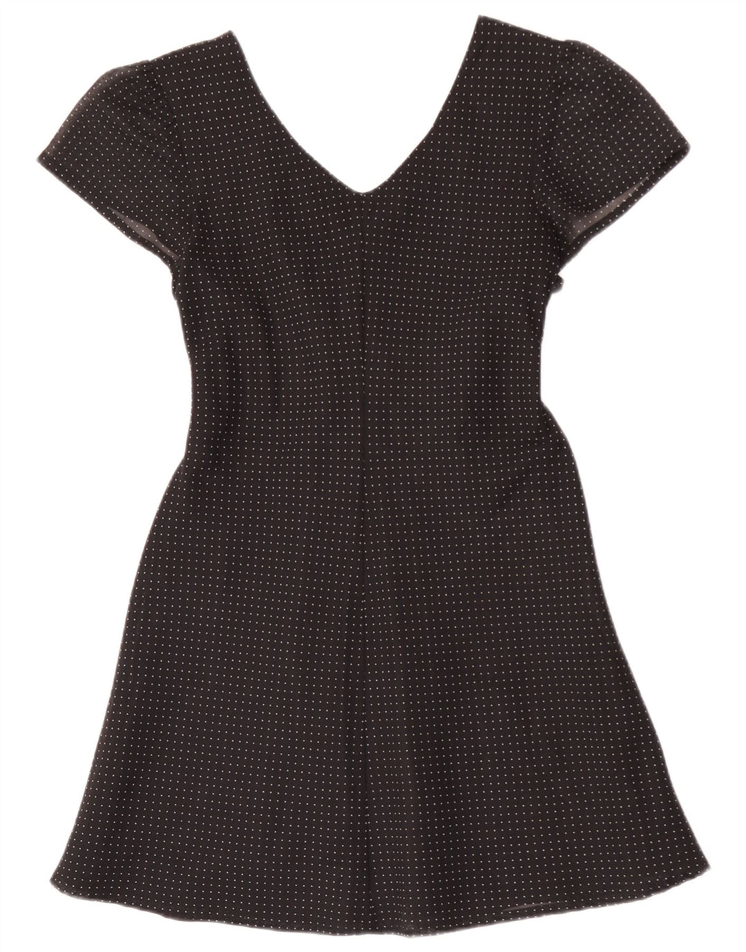 Vintage Womens Mini A-Line Dress IT 42 Medium Black Spotted Viscose