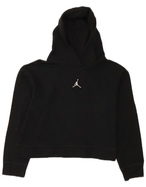 Jordan Girls Crop Hoodie Jumper 12-13 år Stor Sort Bomuld