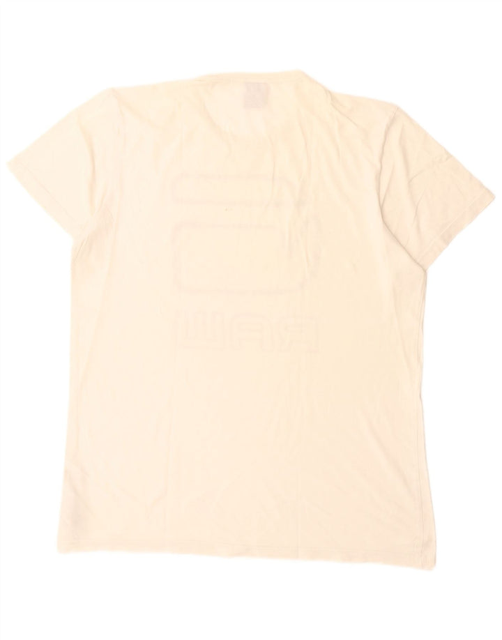G-Star Mens Graphic T-Shirt Top Large White Cotton