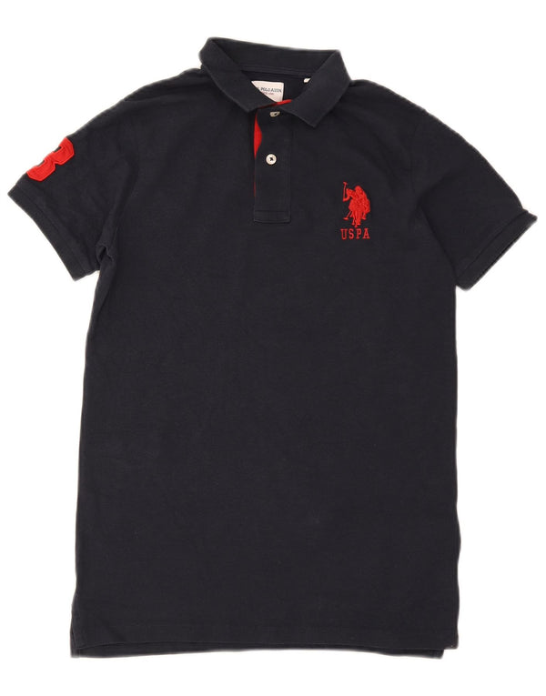 Camicia grafica a maniche corte da ragazzo US Polo Assn 12-13 anni in cotone blu navy