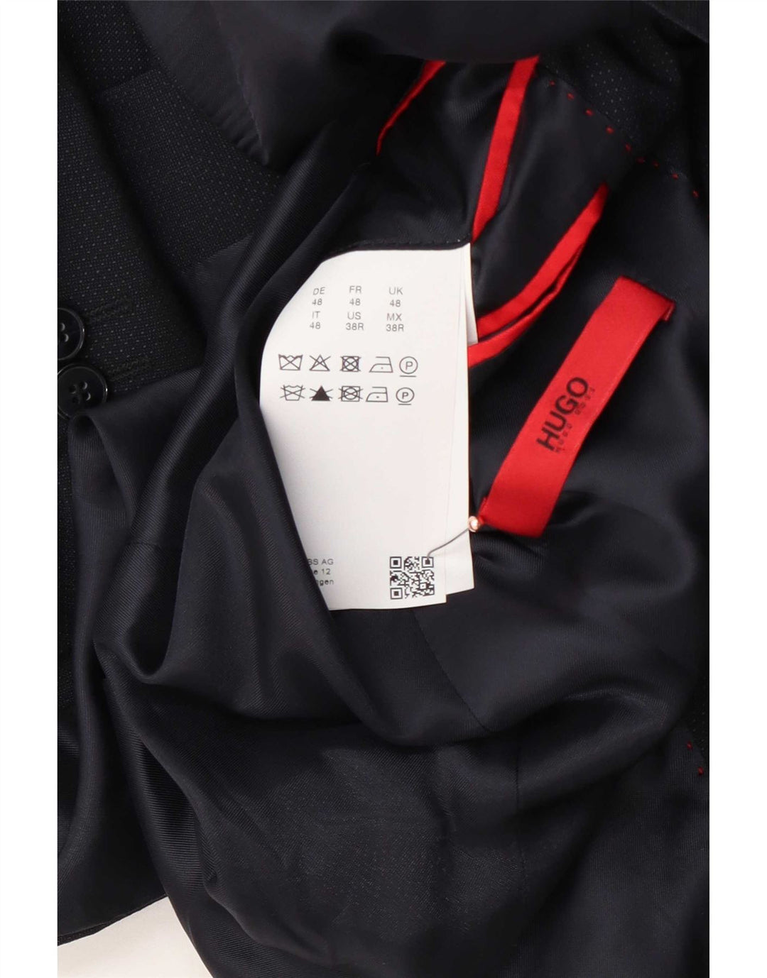 Jaqueta Blazer Masculina Hugo Boss com 2 Botões EU 48 Lã Azul Marinho Médio