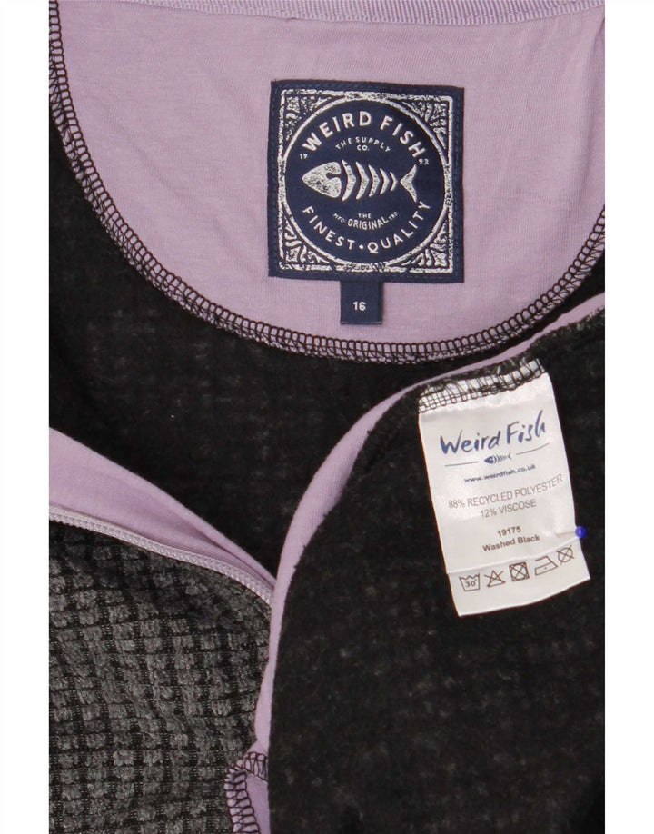 Weird Fish Womens Fleece Jacket UK 16 Large Grey Polyester