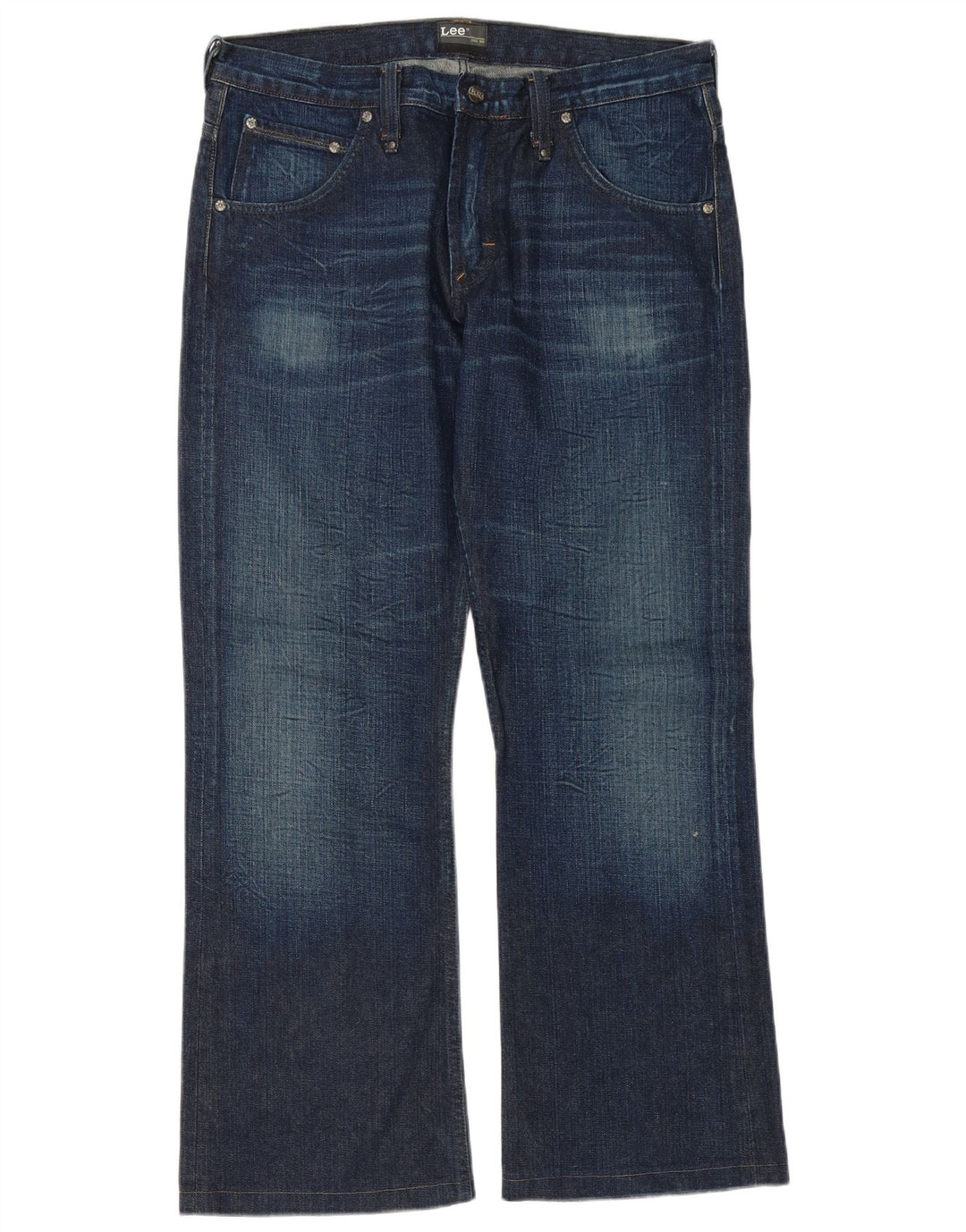 Lee Mens Clark Flared Jeans W34 L31 Azul Marinho Algodão