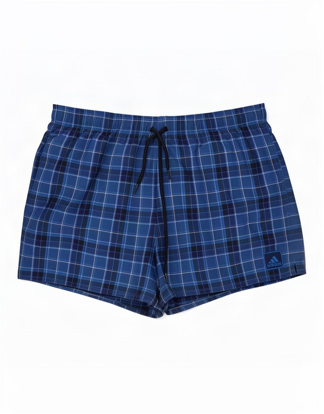Adidas Mens Swimming Shorts Large Navy Blue Check Polyester