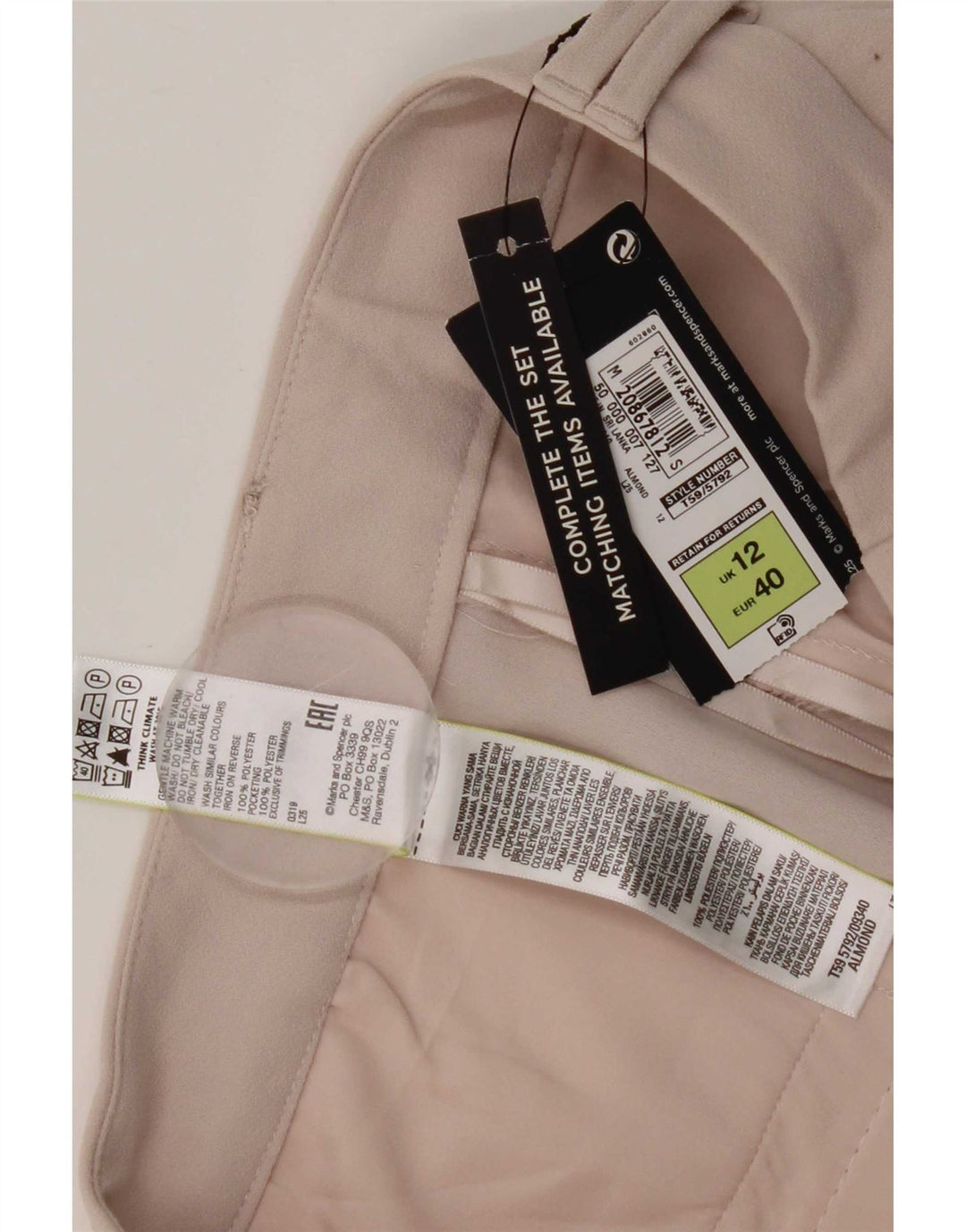Marks & Spencer Chino Shorts til kvinder UK 12 Medium W30 Beige Polyester