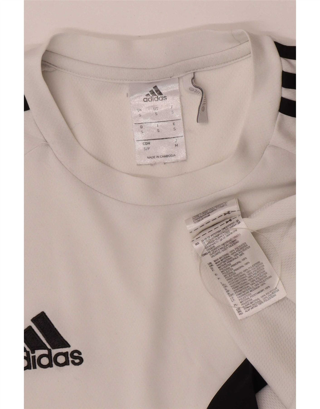 T-shirt Adidas Climalite da uomo, piccola, in poliestere color block bianco
