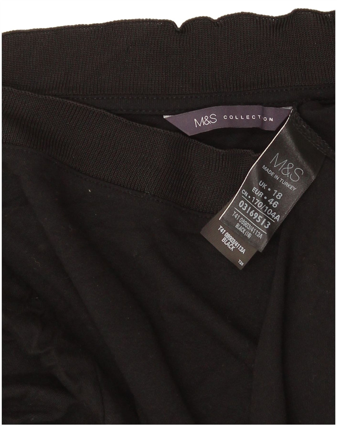 Marks & Spencer Womens Top 3/4 Sleeve UK 18 XL Black Viscose