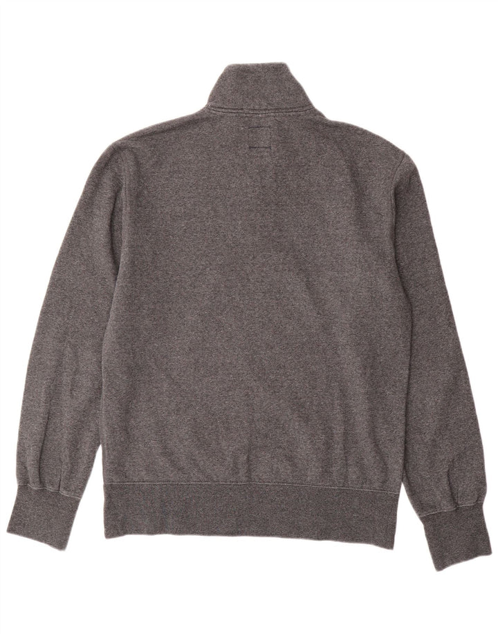 Champion Herren-Sweatshirt mit Reißverschluss am Hals, groß, aus grauer Baumwolle