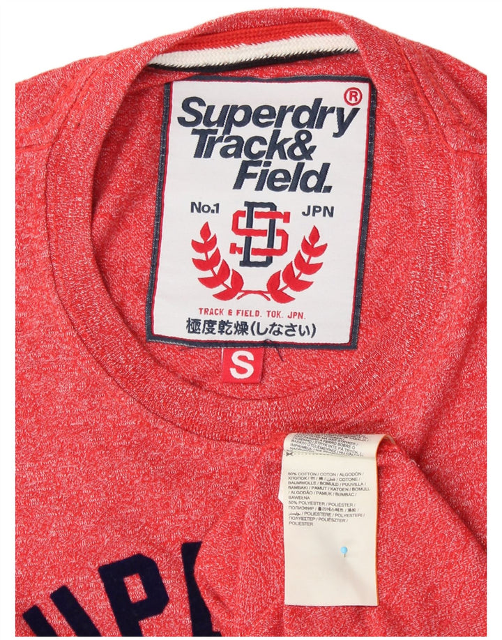 SUPERDRY Mens Graphic T-Shirt Top Small Red Cotton