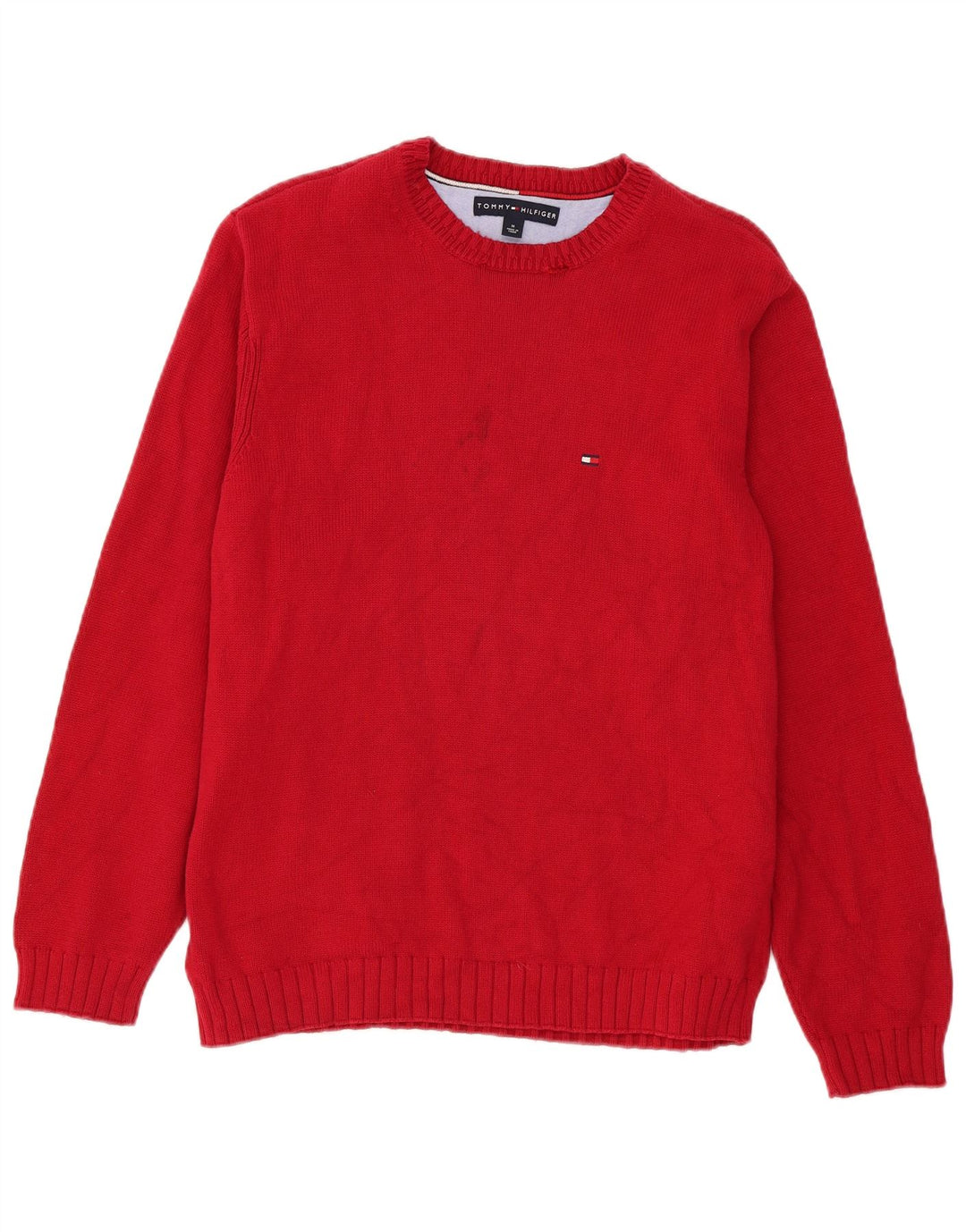 Tommy Hilfiger Mens Boat Neck Jumper Sweater Medium Burgundy