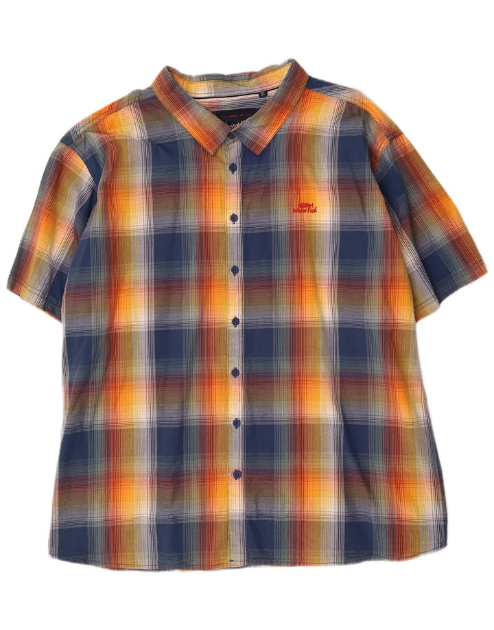 Weird Fish Chemise à manches courtes pour homme 5XL en coton à carreaux multicolore