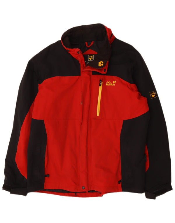 Jack Wolfskin Herre Windbreaker Jacket UK 44 XL Rød Colourblock Polyamid