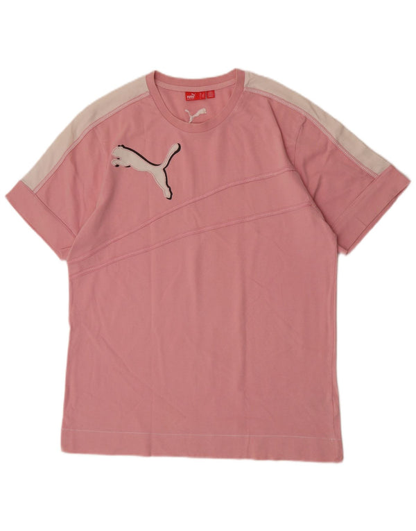 Puma T-shirt grafica da uomo Top Large in cotone color block rosa