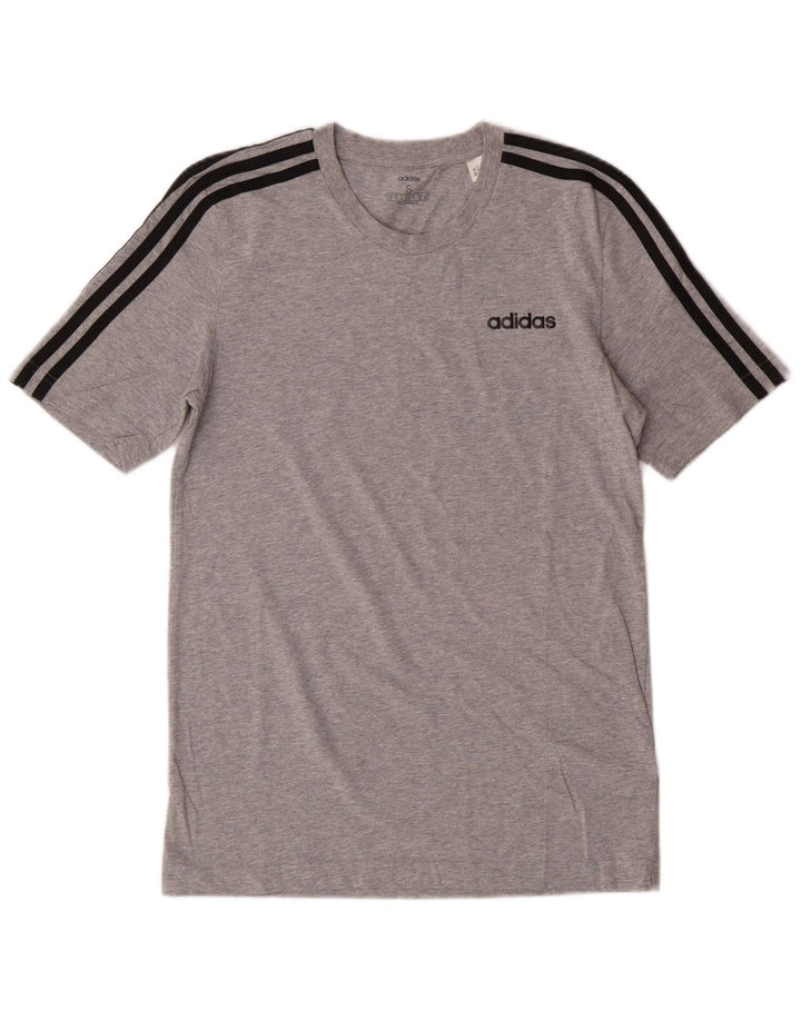 Adidas Herre Grafisk T-Shirt Top Lille Grå Bomuld
