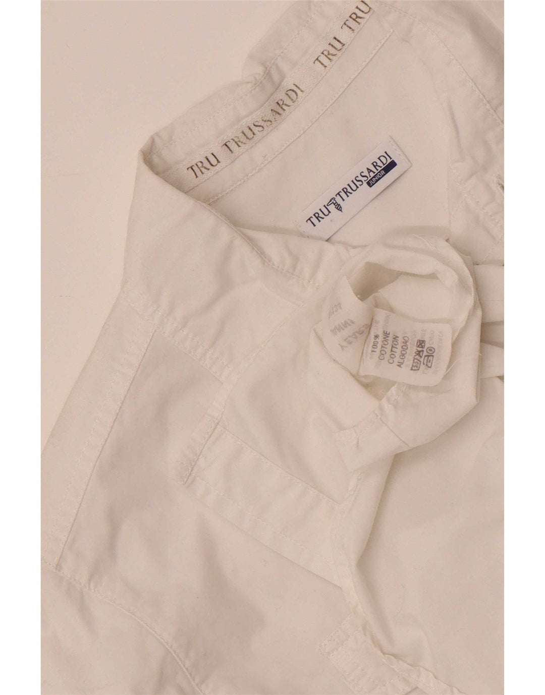 Trussardi Boys Graphic Shirt 8-9 Years White Cotton