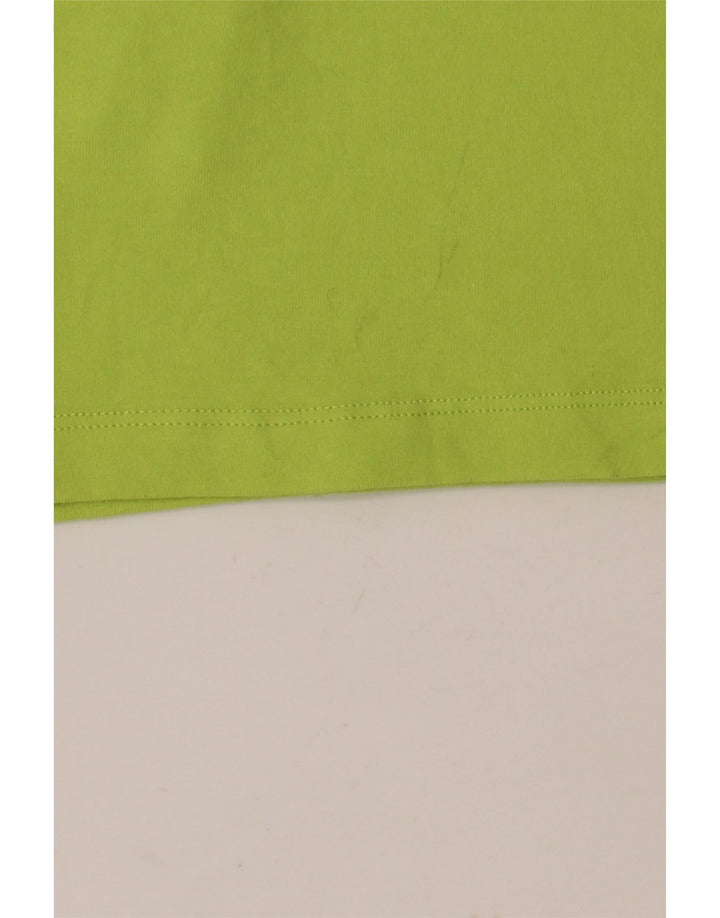 BENETTON Womens Vest Top UK 14 Large Green Cotton